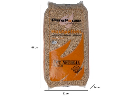 Pure Power ENplus A1 naaldhout 5 sterren houtpellets in zakken van 15 kg (per pallet 450 kg)